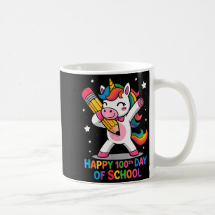Taza De Café Feliz 100º día de escuela linda mujer unicornio ar