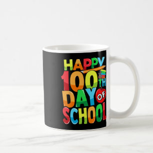 Taza De Café Feliz 100.º Día De La Escuela Maestra Niños Niño F