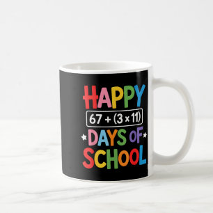 Taza De Café Feliz 100 Días De Colegio Ecuación Matemática Día