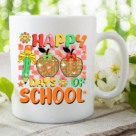 Taza De Café feliz 100 días de escuela. aprecio del profesor