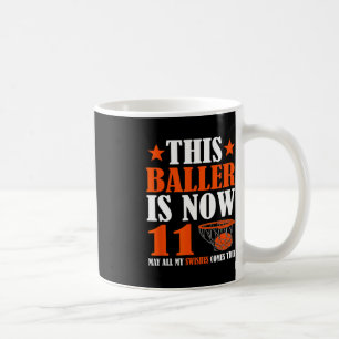 Taza De Café Feliz 11 cumpleaños 11 años Básquetbol 11 Bi