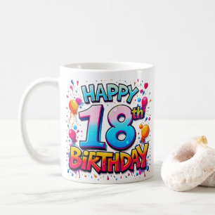 Taza De Café Feliz 18 cumpleaños Chica debut cita graffiti