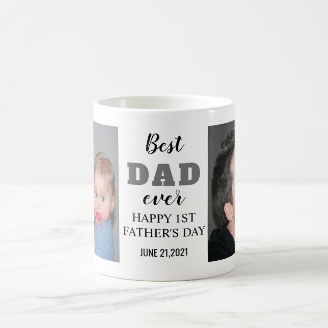 Taza De Café Feliz 1er Día del Padre 2021 mejor foto de papá (Centro)