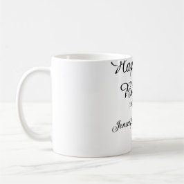 Taza De Café Feliz 30 cumpleaños agregar fecha elegante simple