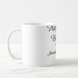 Taza De Café Feliz 30 cumpleaños agregar fecha elegante simple