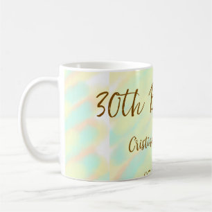 Taza De Café Feliz 30 cumpleaños naranja amarillo acuarela