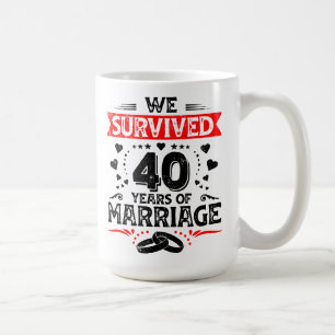 Taza De Café Feliz 40 aniversario de bodas parejas aniversario