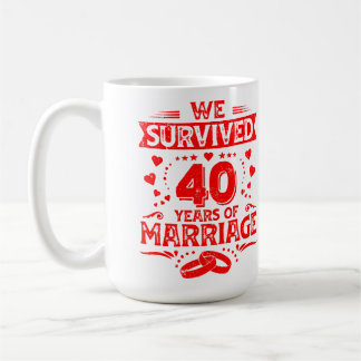 Taza De Café Feliz 40° aniversario de parejas de Bodas