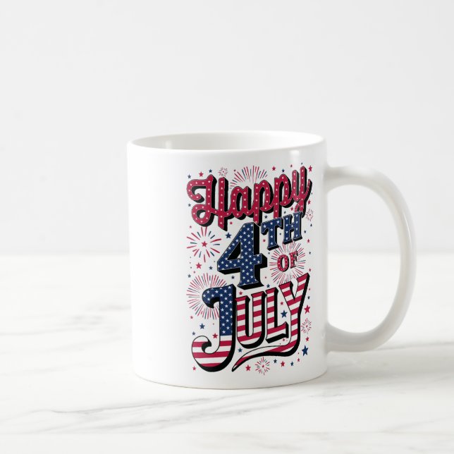 Taza De Café Feliz 4 De Julio (Derecha)