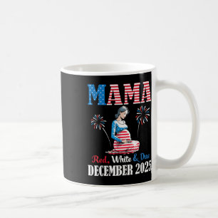 Taza De Café Feliz 4 De Julio A Mamá Color Blanco Rojo Y Debida