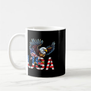 Taza De Café Feliz 4 de Julio América Bandera Patriótica Águila