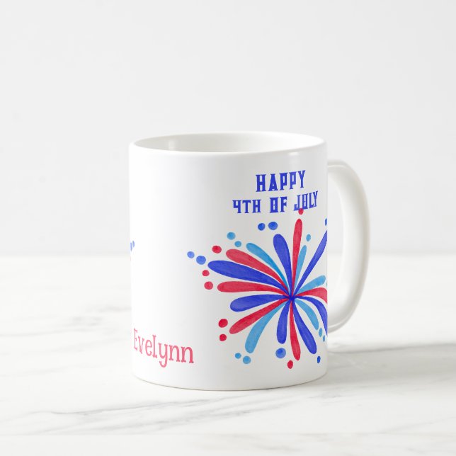 Taza De Café Feliz 4 De Julio Coffee Mug (Anverso derecho)
