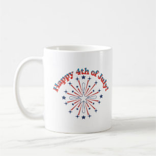 Taza De Café Feliz 4 de julio de fuegos artificiales