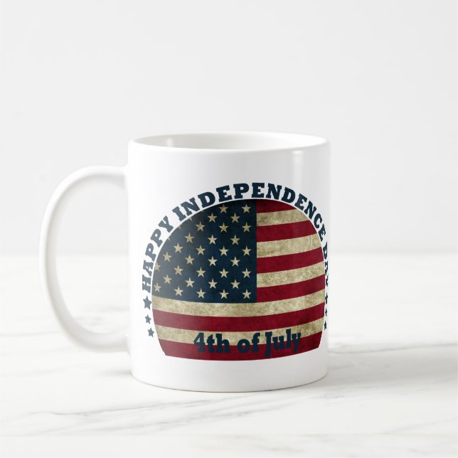 Taza De Café Feliz 4 de julio, día de la independencia (Izquierda)