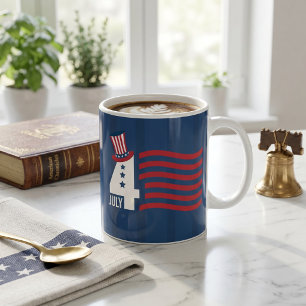 Taza De Café Feliz 4 de julio Día de la Independencia Patriótic