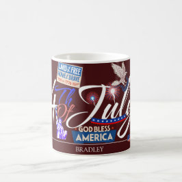 Taza De Café Feliz 4 de julio, fiesta del Día de la Independenc