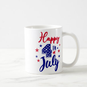 Taza De Café Feliz 4 De Julio Hombres Patrióticos Estadounidens