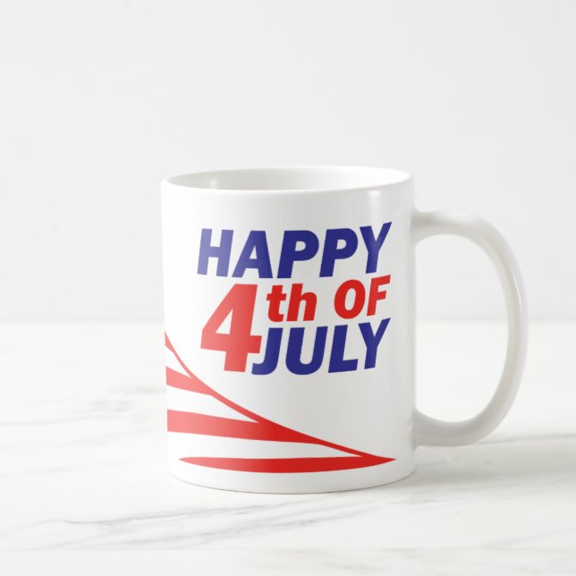 Taza De Café Feliz 4 de julio Mug (Derecha)