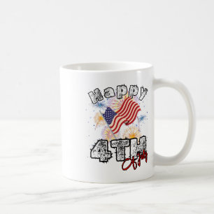 Taza De Café Feliz 4 De Julio Patriótico Estadounidense - Indep