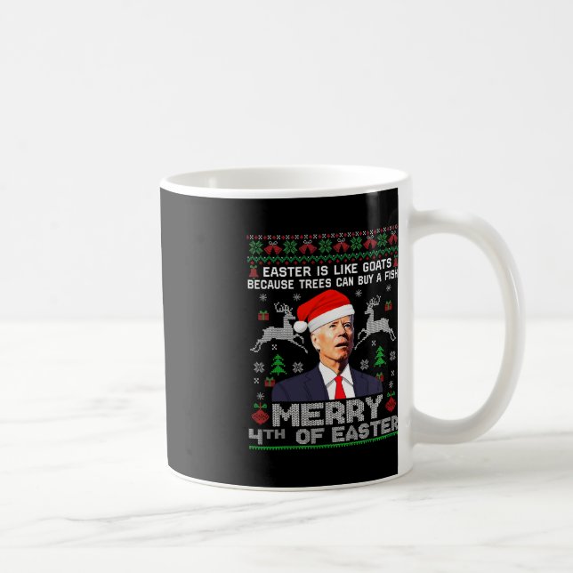 Taza De Café Feliz 4 De Pascua Diversión Biden Hombres Navidade (Derecha)
