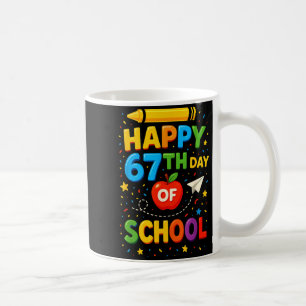 Taza De Café Feliz 67º Día De Escuela Divertido Profesor Estudi