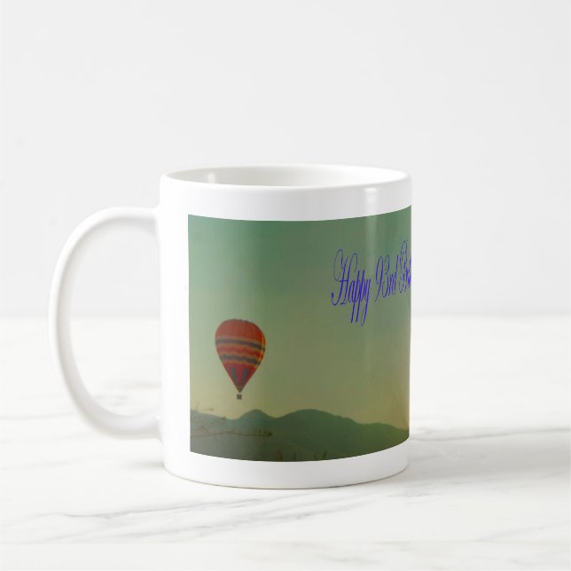 Taza De Café Feliz 93° Aniversario de Globo de Aire Caliente (Izquierda)
