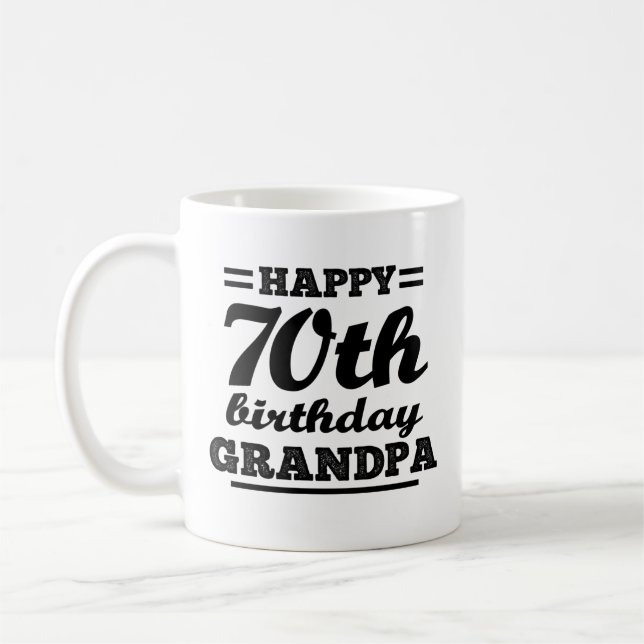 Taza De Café feliz abuelo de 70 años (Izquierda)