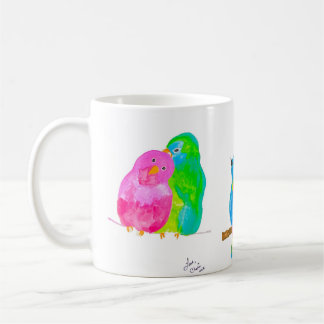 Taza De Café Feliz acuarela pájaros café Mug