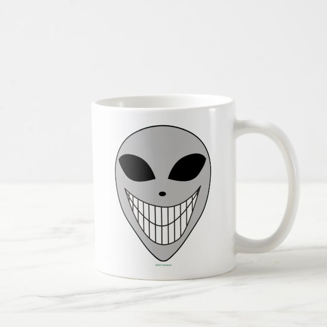 Taza De Café Feliz alienígena sonreír a los dientes ficción de  (Derecha)