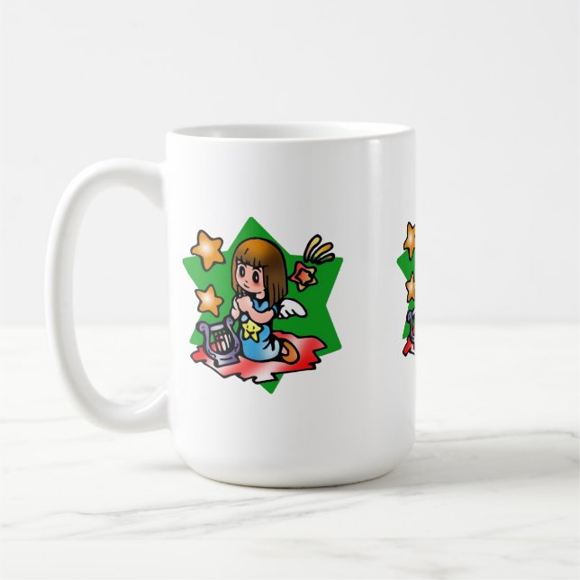 Taza De Café Feliz Ángel Virgo con Arpa (Izquierda)