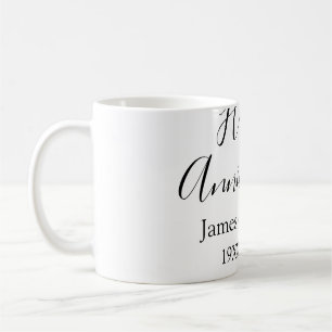 Taza De Café Feliz aniversario boda fecha año simple mi