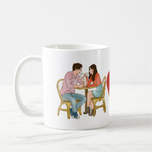 Taza De Café "Feliz Aniversario". Fotografía de pareja linda