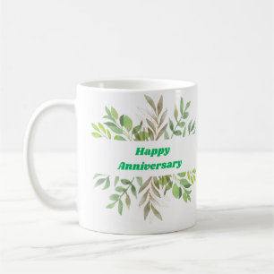 Taza De Café "Feliz Aniversario", "Manos en alto", elegante bod