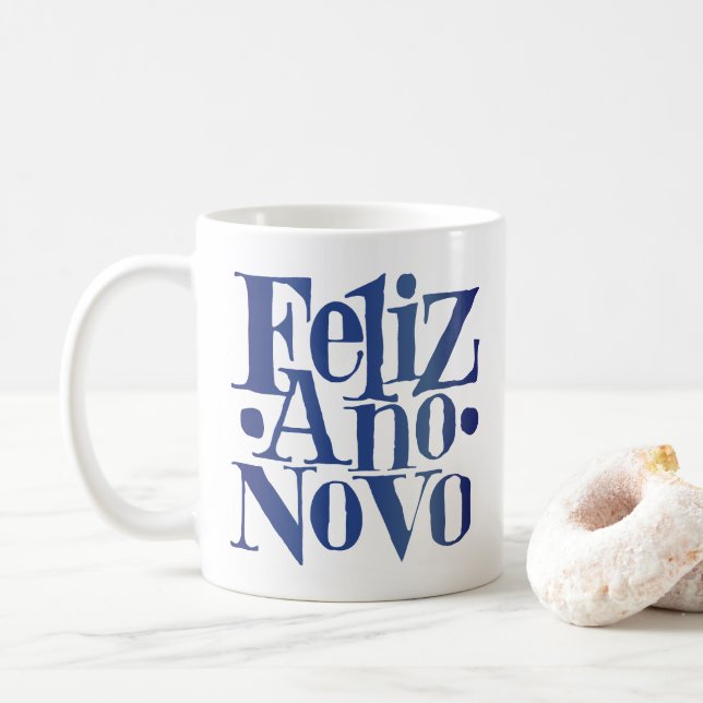 Taza De Café Feliz Ano Novo (Con donut)