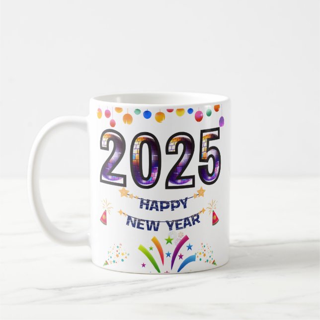TAZA DE CAFÉ FELIZ AÑO NUEVO 2025 (Izquierda)