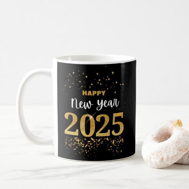 Taza De Café Feliz Año Nuevo 2025 (Con donut)