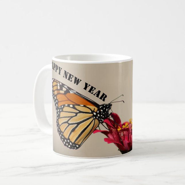 Taza De Café Feliz Año Nuevo 2025 amor natural (Anverso izquierdo)