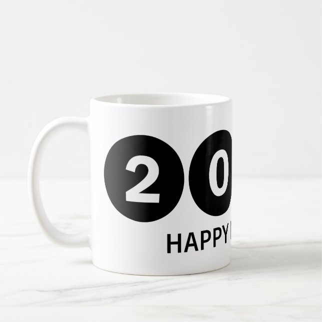 Taza De Café "¡Feliz Año Nuevo 2025 🎆 Extravaganza de fuegos a (Izquierda)