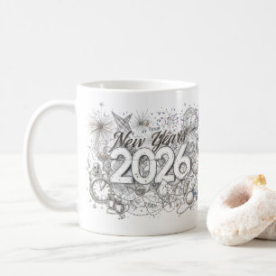 taza de café feliz año nuevo 2026