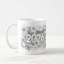taza de café feliz año nuevo 2026