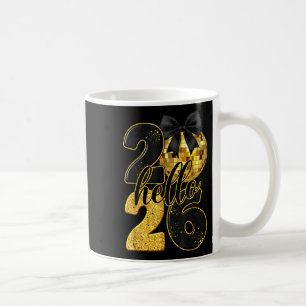 Taza De Café Feliz Año Nuevo 2026 Bola de Disco Lazo Nochevieja
