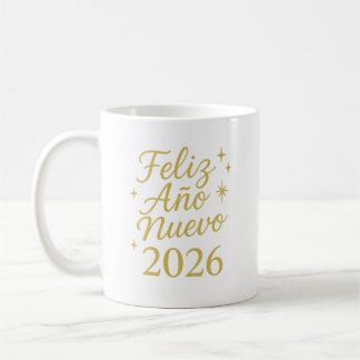 Taza De Café Feliz Año Nuevo 2026 ✨ | Elegant Gold New Year 