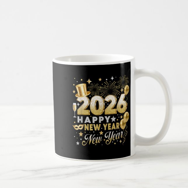 Taza De Café Feliz Año Nuevo 2026 Fiesta Ballon Family M (Derecha)