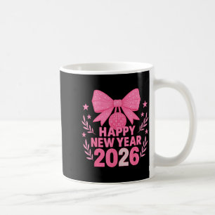 Taza De Café Feliz Año Nuevo 2026 Nk Bow Coquette Familia