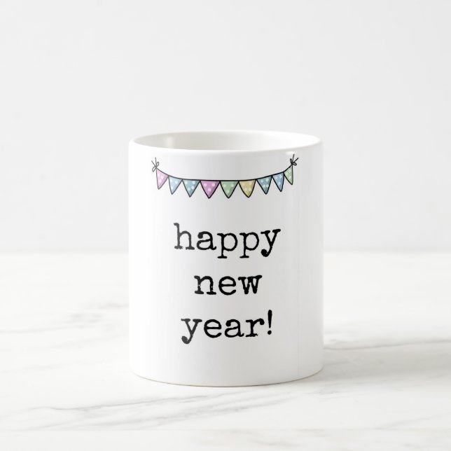 Taza De Café Feliz Año Nuevo, café lindo (Centro)
