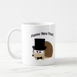 Taza De Café ¡Feliz Año Nuevo! Dapper Hedgehog