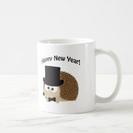 Taza De Café ¡Feliz Año Nuevo! Dapper Hedgehog