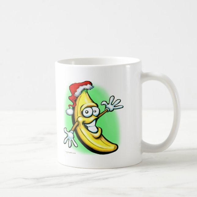 Taza De Café Feliz Año Nuevo del plátano de las Felices Navidad (Derecha)