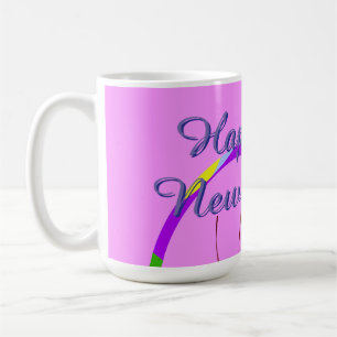 Taza De Café Feliz año nuevo: Fiesta en peluca rosa
