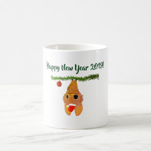 Taza De Café Feliz Año Nuevo, lindo barro